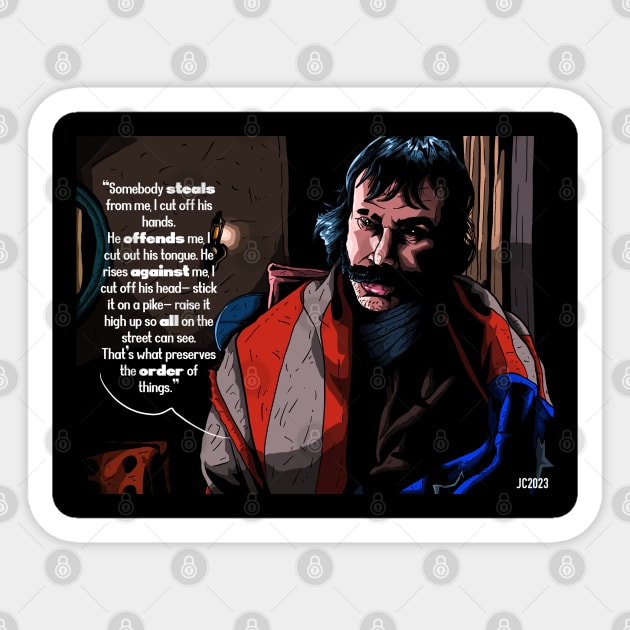 Gangs Of New York "Fear" Bill The Butcher portrait (digital) Sticker by StagArtStudios